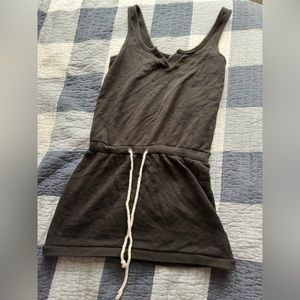 Small black terry cloth dress with waist tie by Victoria secret.